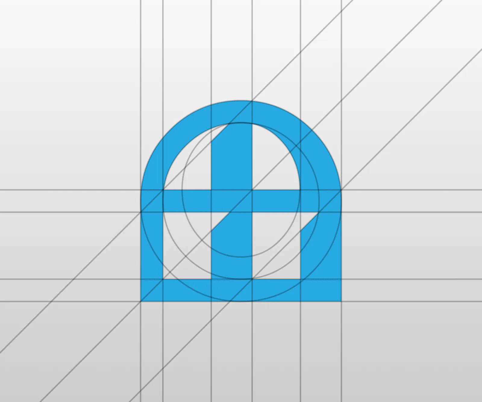 Azura Frames logomark construction