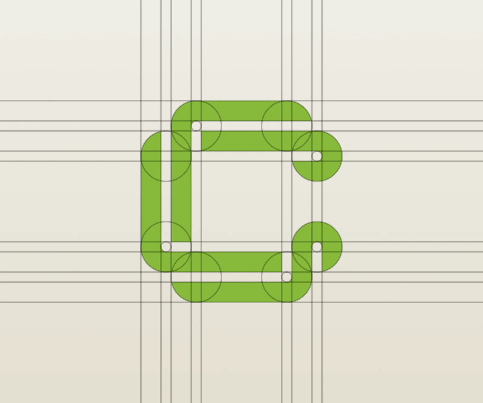 Caia logomark construction grid